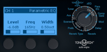 Width = 0.5 Octave (0.25 Octave on either side of the Freq)